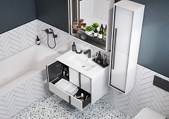 Акватон Мебель для ванной Ривьера 80 белая матовая – фотография-4